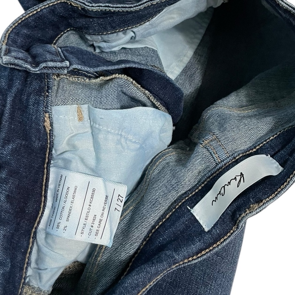 Kancan Destroyed Jeans KC8553D Dark Distressed Women’s size 7/27 frayed hem - Picture 13 of 16